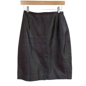 Lafayette 148 Dark Brown Leather Pencil Skirt